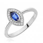 Inel argint cu piatra albastra Marquise DiAmanti Z0511_BL-DIA